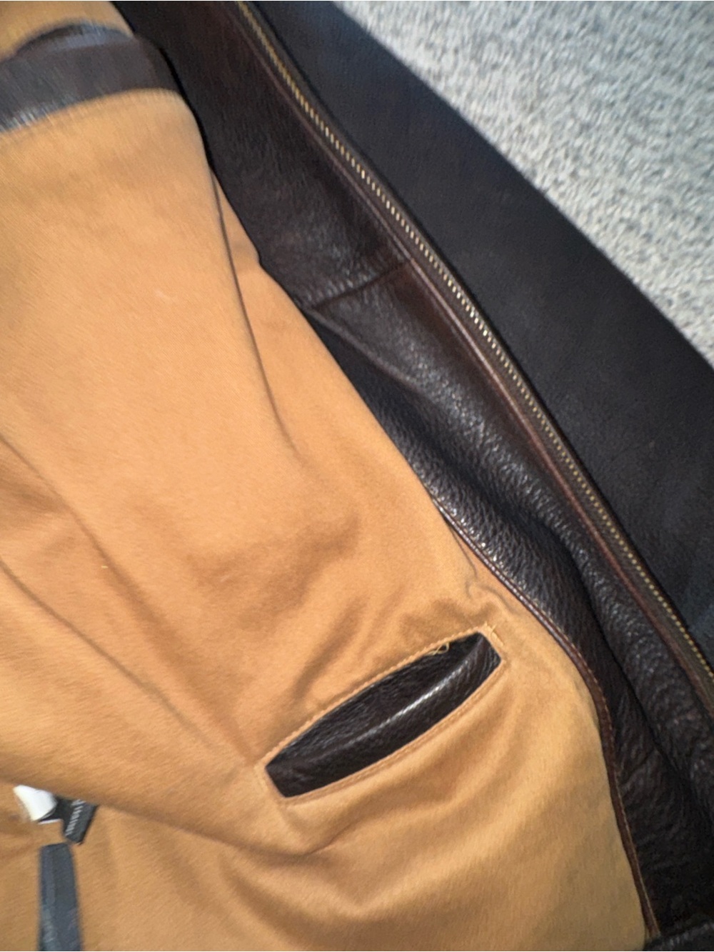 Vintage Sonoma Chocolate Brown Leather Bomber Jacket - Large - Picture 11 of 16